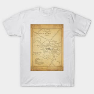 Old Map - Vintage - Paris - Seine T-Shirt